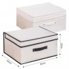 Tradineur - Organizador rectangular de tela, caja plegable con asa, ordenación, ropa, fácil de limpiar, antipolvo, antihumedad,
