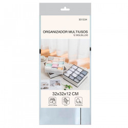 Tradineur - Pack de 2 organizadores de tela, 12 compartimentos, plegable, ordenación, ropa, fácil de limpiar, antipolvo, antihum