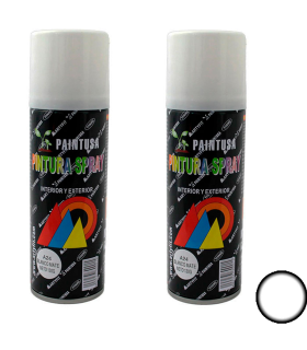 Montoro - Pack de 2 botes de pintura en spray color blanco mate A24, 200 ml, válido para multitud de superficies de interior y exterior