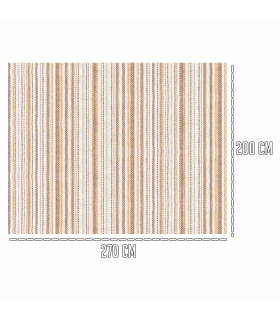 Tradineur - Colcha Multiusos - Fabricada en España - 70% Algodón / 30% Poliéster - Apto para Cama, Muebles y mesas - 270 x 200 cm - Color Raya Crudo