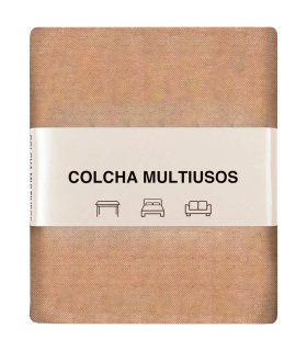 Tradineur - Colcha Multiusos - Fabricada en España - 70% Algodón / 30% Poliéster - Apto para Cama, Muebles y mesas - 270 x 200 cm - Color Camel