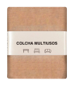 Tradineur - Colcha Multiusos - Fabricada en España - 70% Algodón / 30% Poliéster - Apto para Cama, Muebles y mesas - 270 x 200 cm - Color Camel