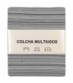 Tradineur - Colcha Multiusos - Fabricada en España - 70% Algodón / 30% Poliéster - Apto para Cama, Muebles y mesas - 270 x 230 cm - Color Raya Gris