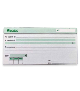 Tradineur - Talonario de recibos con hojas autocopiativas - Formato horizontal - Flexible y resistente - 11 x 21 cm 