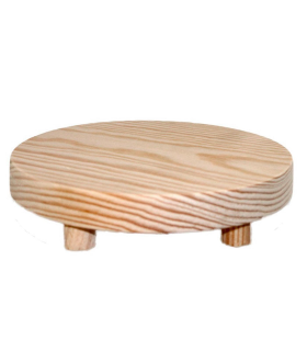 Salvamantel de madera redondo 16,6 cm, soporte protector de mesa y encimera con patas para ollas calientes, cacerolas, sartenes, fuentes de horno