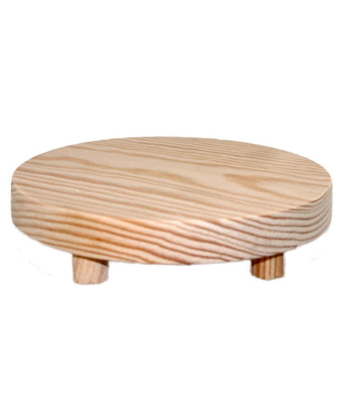 Salvamantel de madera redondo 16,6 cm, soporte protector de mesa y encimera con patas para ollas calientes, cacerolas, sartenes, fuentes de horno