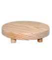 Salvamantel de madera redondo 16,6 cm, soporte protector de mesa y encimera con patas para ollas calientes, cacerolas, sartenes, fuentes de horno