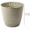 Tradineur - Maceta redonda con plato - Diseño Wind (Ø 15 cm) - Fabricado en plástico - Ideal para jardín exterior, terraza o bal