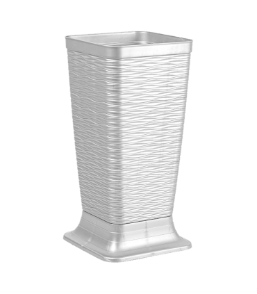 Tradineur - Paragüero de plástico - Estilo Wind - Soporte para paraguas cuadrado para entrada de oficinas, negocios, hogar - 51,5 x 26 x 26 cm - Color Blanco