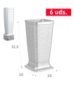 Tradineur - Paragüero de plástico - Estilo Wind - Soporte para paraguas cuadrado para entrada de oficinas, negocios, hogar - 51,5 x 26 x 26 cm - Color Blanco