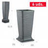 Tradineur - Paragüero de plástico - Estilo Wind - Soporte para paraguas cuadrado para entrada de oficinas, negocios, hogar - 51,