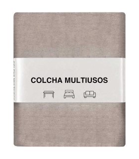 Tradineur - Colcha Multiusos - Fabricada en España - 70% Algodón / 30% Poliéster - Apto para Cama, Muebles y mesas - 270 x 230 cm - Color Lino