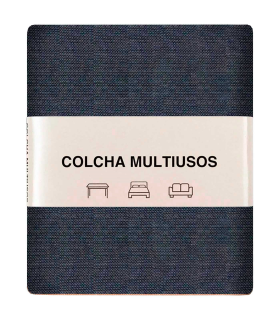 Tradineur - Colcha Multiusos - Fabricada en España - 70% Algodón / 30% Poliéster - Apto para Cama, Muebles y mesas - 270 x 230 cm - Color Gris