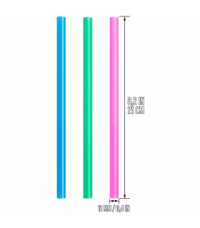 Tradineur - Pack de 96 Pajitas multicolor - Biodegradables y Reutilizables - Fabricadas en PLA - Ideal para Bebidas al Aire Libre - Apto para uso Alimentario - Ø 1,2 x 21 cm (4 Paquetes de 24 Uds.)