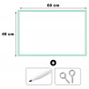 Tradineur - Pizarra Blanca con rotulador - Marco de Madera MDF - Fácil de borrar y colocar - ideal para colegios, tiendas, hogar