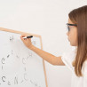 Tradineur - Pizarra Blanca con rotulador - Marco de Madera MDF - Fácil de borrar y colocar - ideal para colegios, tiendas, hogar