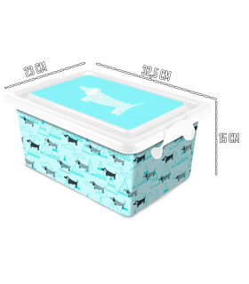 Tradineur – Caja de almacenamiento – Diseño Perro – Capacidad de 7,5 Litros – Fabricado en España - Contenedor para almacenar juguetes, libros, ropa, mantas