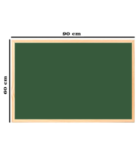 Tradineur - Pizarra con 2 tizas blancas y borrador, marco de madera, fácil de borrar y colocar, incluye hembrillas para colgar, ideal para colegios, oficinas (Verde - 60 x 90 cm)