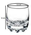 Tradineur - Set de 3 vasos de cristal "Galassia", base gruesa, resistentes, servir whisky, agua, licores, bebidas, aptos para lavavajillas, 9 x 7,5 cm, 30 cl