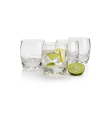 Tradineur - Set de 3 vasos de cristal "Galassia", base gruesa, resistentes, servir whisky, agua, licores, bebidas, aptos para lavavajillas, 9 x 7,5 cm, 30 cl