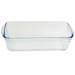 Tradineur - Molde de vidrio rectangular - Capacidad de1,5 litros - 28,2 x 11,7 x 7,5 cm, recipiente de cristal válido para conge