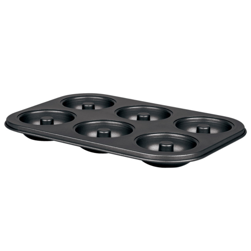 Tradineur - Molde para donuts con 6 cavidades, acero antiadherente, bandeja para hornear rosquillas, repostería, postres, 26,3 x Tradineur - Molde para donuts con 6 cavidades, acero antiadherente, bandeja para hornear rosquillas, repostería, postres, 26,3 x