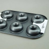 Tradineur - Molde para donuts con 6 cavidades, acero antiadherente, bandeja para hornear rosquillas, repostería, postres, 26,3 x