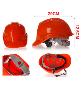 Tradineur - Casco de protección con correa ajustable, EN397, cabeza 53 a 62 cm, transpirable, seguridad, obra, construcción, color aleatorio