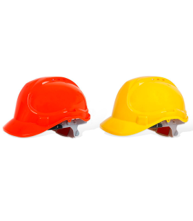 Tradineur - Casco de protección con correa ajustable, EN397, cabeza 53 a 62 cm, transpirable, seguridad, obra, construcción, color aleatorio