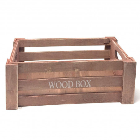 Tradineur  Caja Wood Box  Caja de almacenaje  Fabricación en madera  Diseño Vintage  34 x 24 x 13 cm (Color Salmón)
