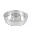 Molde rosca de aluminio antiadherente 21 x 5,8 cm, recipiente para horno redondo para repostería, postres, roscón, bizcochos, tartas, duradero y resistente, diseño clásico