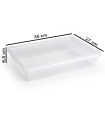 Tradineur - Bandeja con tapa para frigorífico, bandeja para cocina, restaurante, bares, hostelería, fabricada en España (Transparente - 4 litros - 6,5 x 35 x 27 cm)