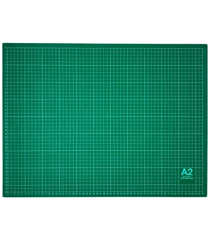 Tradineur - Tabla de corte, base para patchwork, autocicatrizante, manualidades, bricolaje, costura, alfombrilla de corte autorregenerable (Verde, A2, 60 x 45 cm)