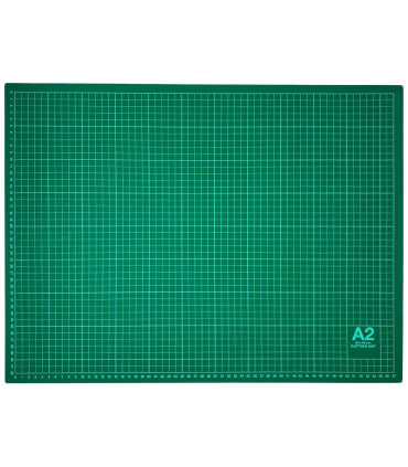 Tradineur - Tabla de corte, base para patchwork, autocicatrizante, manualidades, bricolaje, costura, alfombrilla de corte autorregenerable (Verde, A2, 60 x 45 cm)