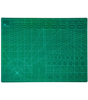 Tradineur - Tabla de corte, base para patchwork, autocicatrizante, manualidades, bricolaje, costura, alfombrilla de corte autorregenerable (Verde, A2, 60 x 45 cm)