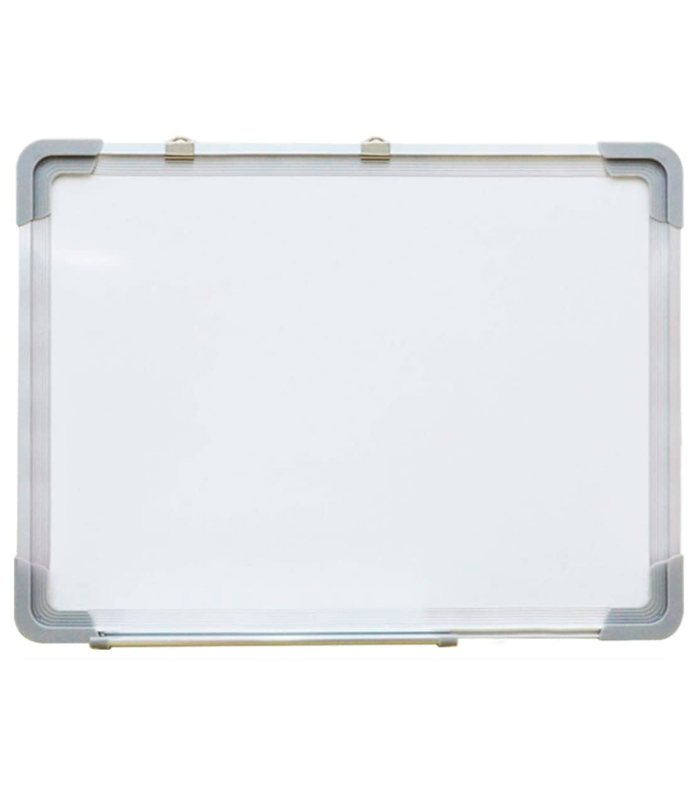 Tradineur - Pizarra Magnética de doble cara con rotulador de borrado en seco - Marco de Aluminio - Facil de borrar y colocar - Ideal para colegios, oficinas - 50 x 70 cm