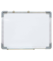 Tradineur - Pizarra Magnética de doble cara con rotulador de borrado en seco - Marco de Aluminio - Facil de borrar y colocar - Ideal para colegios, oficinas - 50 x 70 cm