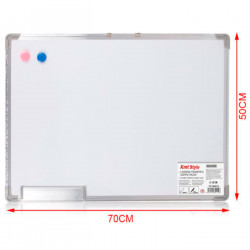 Tradineur - Pizarra magnética de doble cara - Marco de Aluminio - Facil de borrar y colocar - Ideal para colegios, oficinas - 50