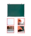 Tradineur - Pizarra Magnética de doble cara con rotulador de borrado en seco - Marco de Aluminio - Facil de borrar y colocar - Ideal para colegios, oficinas - 50 x 70 cm