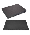 Tradineur - Pack de 6 bandejas de pizarra rectangular, 20 x 30 cm, servir comida de forma elegante, losas, platos de piedra especiales para alimentación, hogar, hostelería