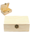 Caja de madera rectangular con cierre metálico 18 x 14 x 8 cm. Caja, cofre para decorar con tapa, almacenaje objetos de valor, joyas