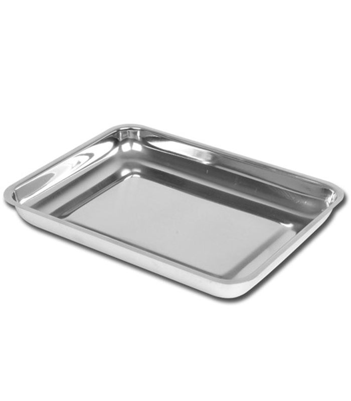 Tradineur - Bandeja de horno, acero inoxidable, fuente rectangular para asar, rustidera de cocina, cocinar y servir, 39,5 x 29,3 x 4,4 cm