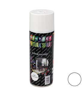 Montoro - Bote de pintura en spray blanco mate A24 400 ml, válido para multitud de superficies de interior y exterior. Pintura en spray, válida para distintos materiales de 20 x 6,5 x 6,5 cm