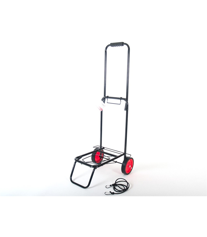 Carro portamaletas de acero plegable 98 x 45 x 31 cm, ruedas de 14 cm, carrito de mano para viajes con pulpo elástico, plataforma de transporte para mover objetos