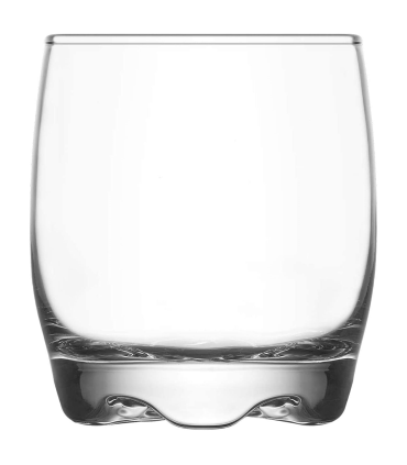 Tradineur - Set de 6 vasos de cristal "Adora", base gruesa, resistentes, aptos para lavavajillas, servir agua, whisky, 8,7 x 7,1 cm, 290 ml