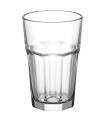 Tradineur - Set de 6 vasos altos de cristal "Aras", clásicos, base gruesa, resistentes, aptos para lavavajillas, refrescos, agua, bebidas - 11,9 x 7,7 cm - 300 ml