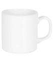 Tradineur - Taza de cerámica para desayuno, café, infusiones, diseño clásico, apta para lavavajillas y microondas (Blanco - 300 ml - 9,5 x 8,2 cm)