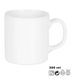 Tradineur - Taza de cerámica para desayuno, café, infusiones, diseño clásico, apta para lavavajillas y microondas (Blanco - 300 ml - 9,5 x 8,2 cm)