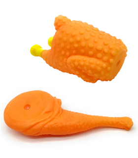 Tradineur - Juguete de goma con forma de pollo o muslo - Juguetes para animales domésticos - Sonido al apretar - 14/18 cm - Modelo surtido