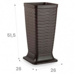 Tradineur - Paragüero de plástico cuadrado, modelo Wind, diseño moderno, soporte para paraguas, decoración, fabricado en España